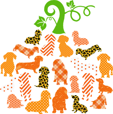 Dachshund Pumpkin Shape Plaid Leopard Dog Autumn Halloween Button