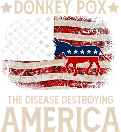Donkey Pox The Disease Destroying America Funny Donkeypox Amrica Flag Kids Hoodie