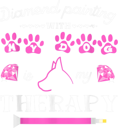 Diamond Painting With My Dog Is My Therapy Artist Painter Button