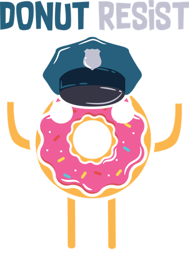 Donut Resist Police Officer Blue Line Donut Graphic Plus Size Shirt For Girl Boy Baby Bodysuit