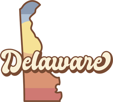 Delaware Retro Sunset Button