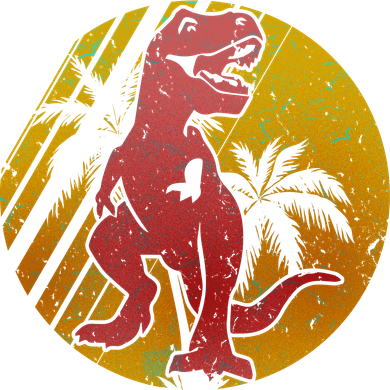 Retro Dinosaur Sunset Coaster