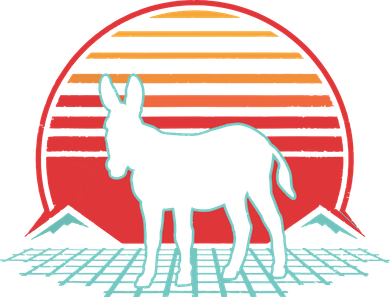 Donkey Retro Vintage 80s Style Animal Lover Gift Mousepad