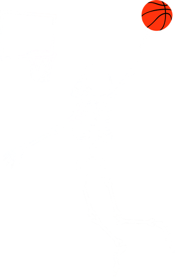 Basketball Dunking Skeleton Button