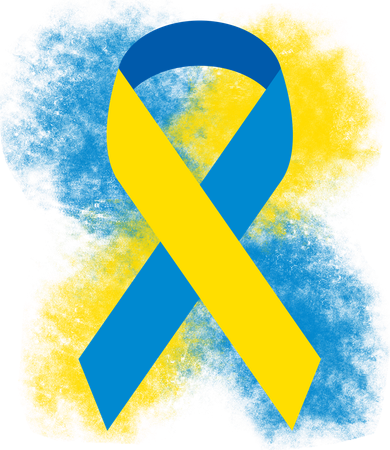 Down Syndrome Awareness Blue & Yellow Ribbon Coaster