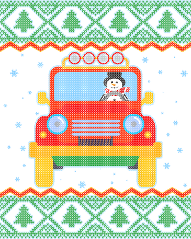 Driving Snowman Truck Ugly Christmas Sweater Women's Hoodie
