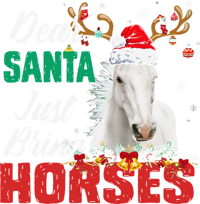 Dear Santa Just Bring Horses Lovers Christmas Xmas Funny Women's Sweatshirt