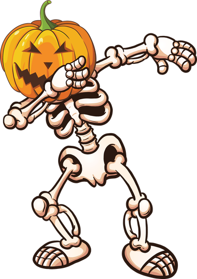 Dabbing Skeleton Pumpkin Head  Beanie