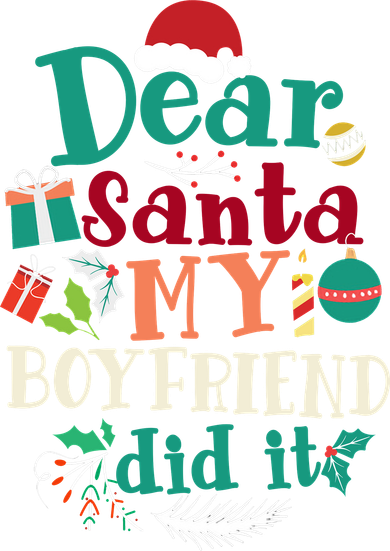 Dear Santa My Boyfriend Did It Funny Christmas Pajama Kids Hoodie