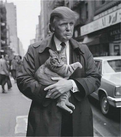 Donald Trump And Cat In Nyc Button