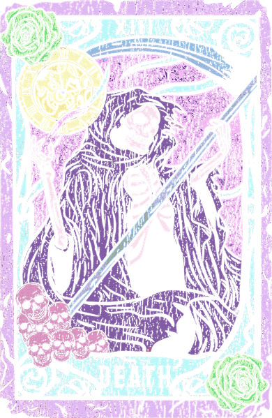 Death Tarot Card Witchcraft Occult Pastel Goth Reaper Button