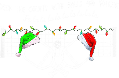 Deck The Courts With Balls And Volleys Christmas Pickleball  Coaster
