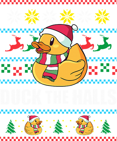 DUCK THE HALLS Funny Ugly Christmas Sweater Meme Gift Kids T-Shirt