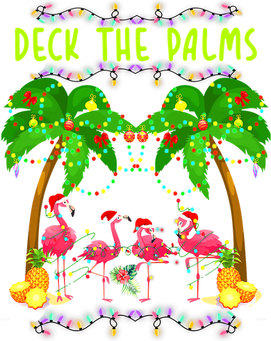Deck the Palms Merry Flamingo Christmas funny Transport Backpack