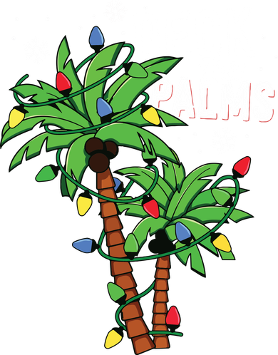 Deck The Palms Tropical Hawaii Christmas Palm Tree Lights Backpack