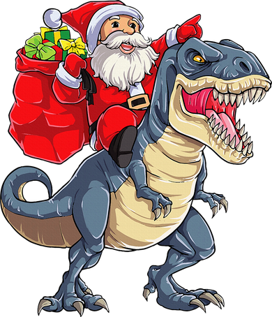 Dinosaur T Rex Christmas Santa Xmas Squad Toddler Hoodie