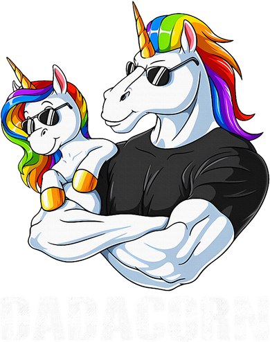 Dadacorn Unicorn Dad and Baby Christmas Papa Gift Kids Long Sleeve Shirt