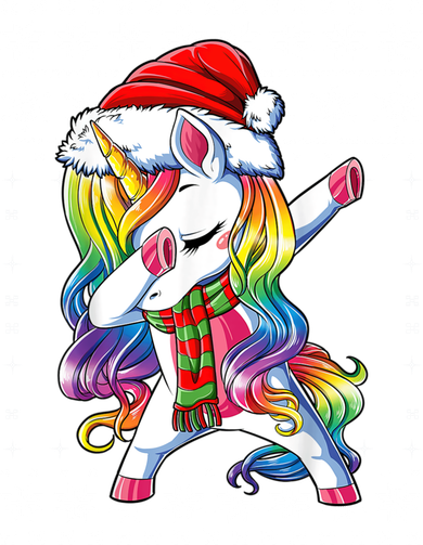 Dabbing Unicorn Santa Sweater Christmas Ugly Kids Girls Womens Doggie Tank