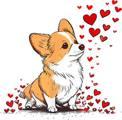 Dog Valentine Cute Corgi ValentineS Day Kids T-Shirt