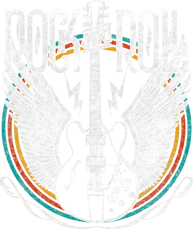 Distressed Vintage Retro 80s Rock & Roll Music Guitar Wings Women's Sweatshirt