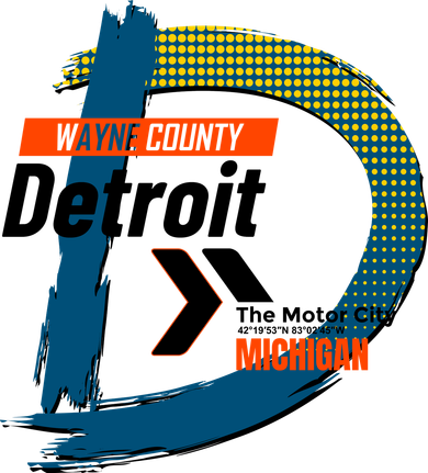 Detroit Wayne County Michigan Modern Logo Kids Sweatshirt