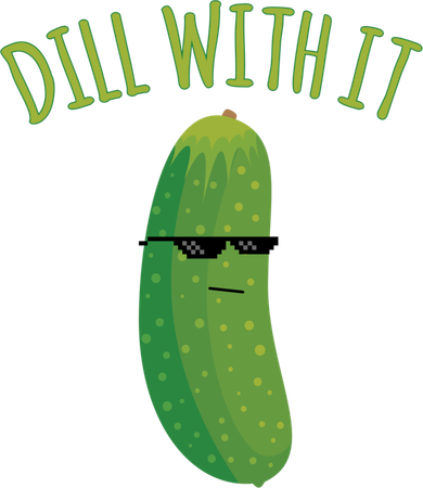 Dill With It Funny Pickle Cute Gift Kids T-Shirt