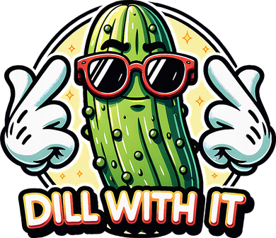 Dill With It Funny Pickle Vegetable Pun Kids T-Shirt