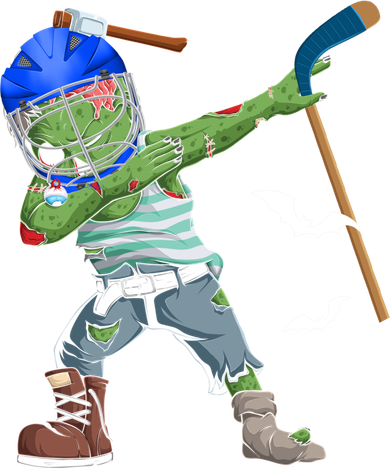 Dabbing Zombie Playing Ice Hockey Player Cool Halloween Gift Kids Sweatshirt