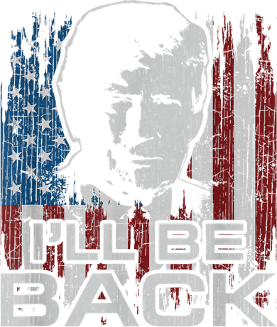 Election 2024 I'll Be Back Trump 2024 Vintage Donald Trump Drawstring Bag