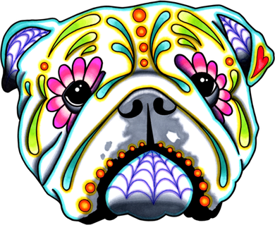 English Bulldog Cute Gift Day Of The Dead Sugar Skull Dog Gift Women's Sweatshirt