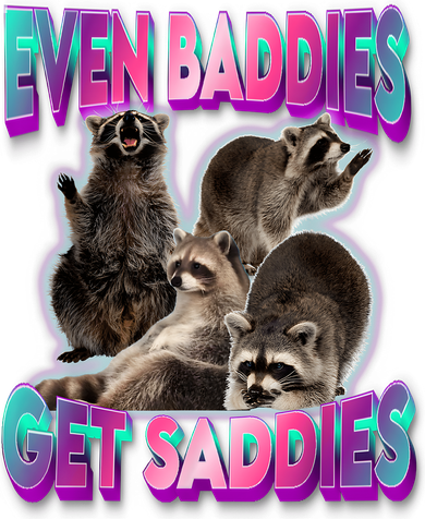 Even Baddies Get Saddies Raccoon Funny Oddly Specific Meme Coaster