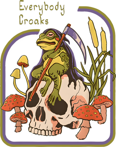 Everybody Croaks Frog Skull Mushroom Everybody Croak Tote Bag