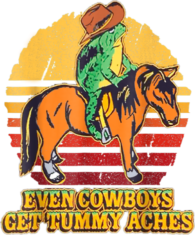 Even Cowboys Get Tummy Aches Horse Vintage Coaster