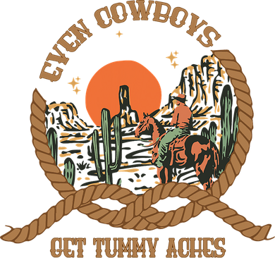 Even Cowboys Get Tummy Aches Funny Retro Vintage Doggie Tank