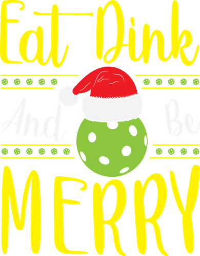 Eat Dink And Be Merry Pickleball Christmas Santa Hat Doggie Tank