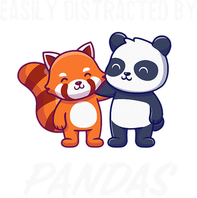 Easily Distracted By Pandas Cute Red Panda And Panda Women's T-Shirt
