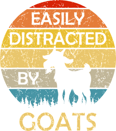 Easily Distracted By Goats Retro Vintage Funny Goat Lover Toddler Long Sleeve