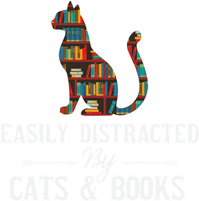 Easily Distracted By Cats and Books Librarians Bibliophiles Kids Sweatshirt