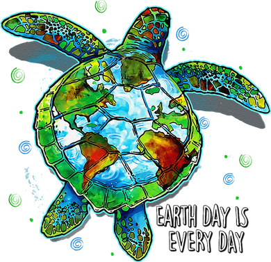Earth Day Is Every Day Funny Sea Turtle Animal Saving Earth Coaster