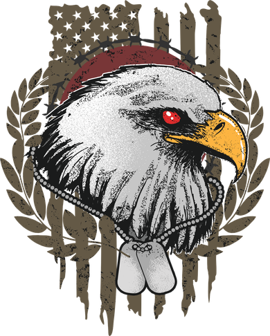 US Military Eagle Dog Tags American Flag Women's Hoodie