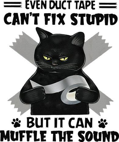 Even Duct Tape Cant Fix Stupid But It Can Muffle Black Cat Toddler Hoodie