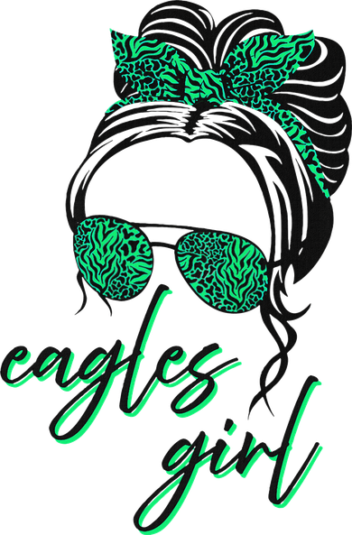 Eagles Girl Messy Bun Women's T-Shirt