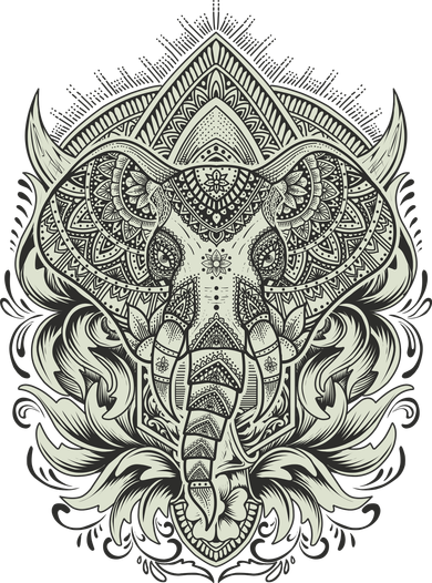 Elephant Head Mandala Doddie Hoodie