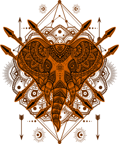 Elephant Head Mandala Doddie Hoodie