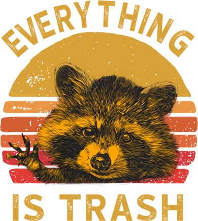 Everything Is Trash Fun Raccoon Picture Camping Hiking Gift Kids T-Shirt