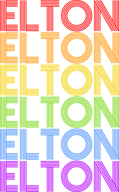 Elton Wordmark Pattern Retro Style Kids T-Shirt