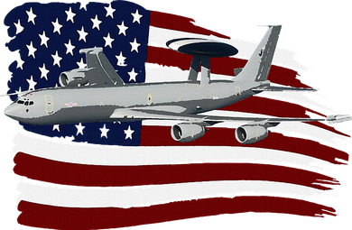 E3 Sentry Awacs Plane Us Flag Usa Toddler Long Sleeve