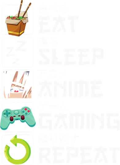 Eat Sleep Anime Gaming Repeat Kawaii Otaku Anime Manga Tank Top