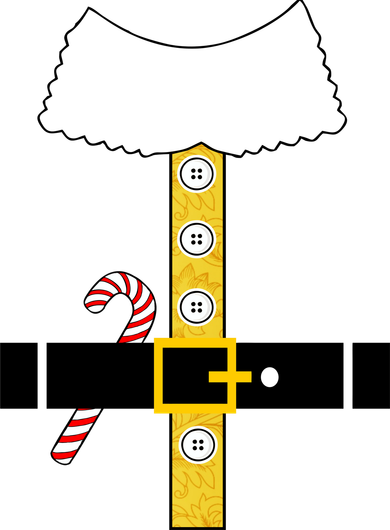 Christmas Elf Suit Candy Cane Costume Button