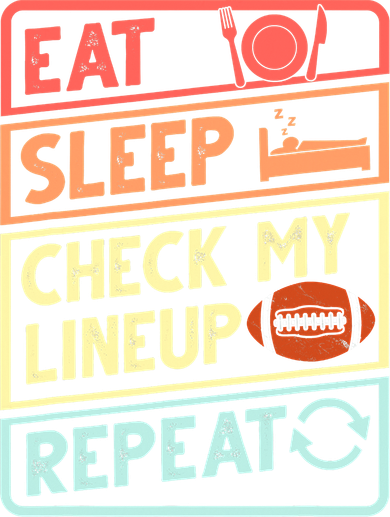 Eat Sleep Check My Lineup Repeat Retro Fantasy Football Kids Sweatshirt